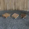 Product image 3 of the product “Low Stool made from teak root wood, Set of 3. Sizes: L: 20x20x7cm H. M:18x18x7cm H. S: 15x15x7cm H. ”
